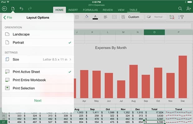 Word, Excel e PowerPoint para iPad ganham impressão de documentos