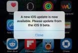 Erro notifica usuários sobre atualização para versão beta do iOS 9