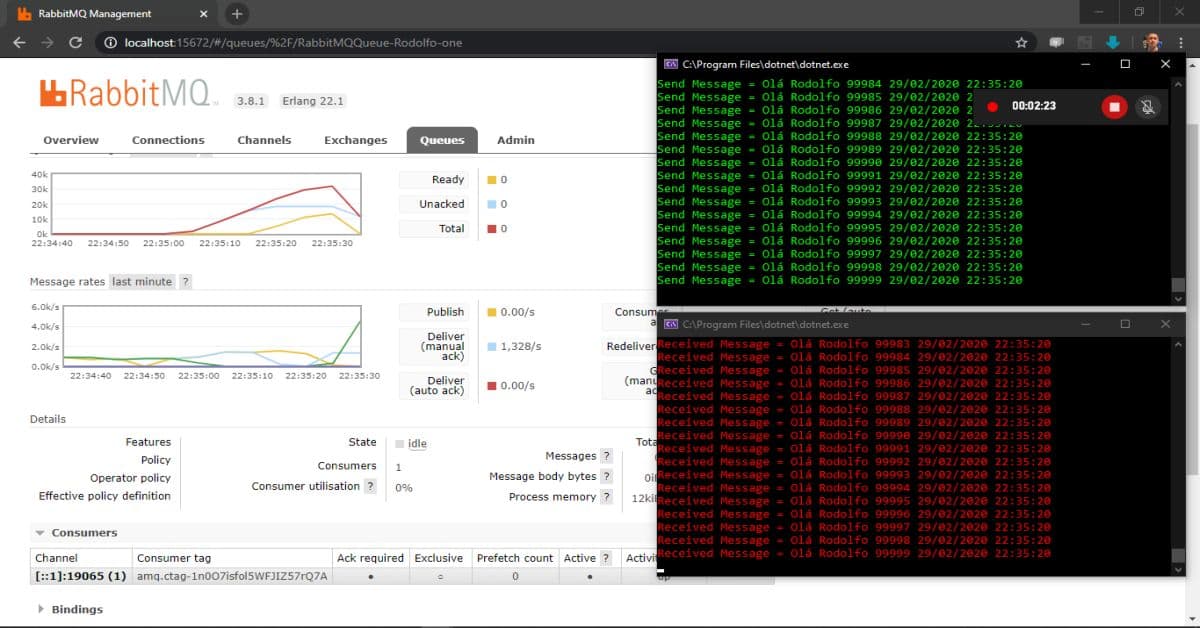POC — Produtor e Consumidor com .NET Core + RabbitMQ